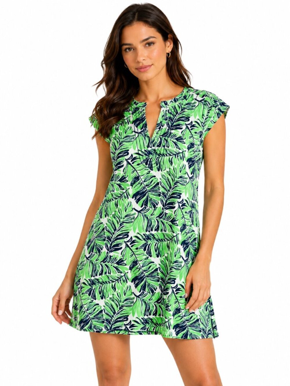 HIHO Palm Leaf Cap Sleeve Dress 🌴 Island Babe Vibes Size Small